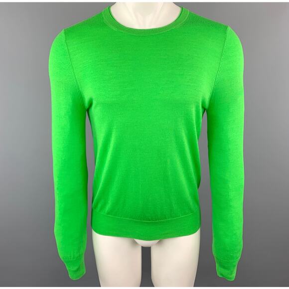PAUL SMITH Size S Green Merino Wool Crew-Neck Pullover Sweater - Picture 1 of 6
